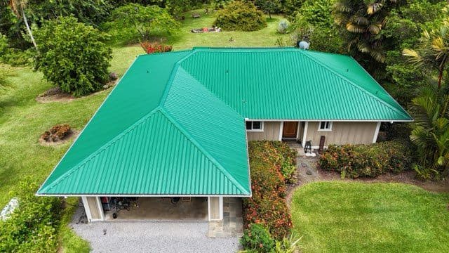 Gallery photos for Bright Green Metal Roof Overhaul in Hakalau Hawaii: Image #2
